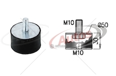 Silentblok výfuku 50x30/m10x1,5 man tga, m2000, f2000, f90 0068027_A