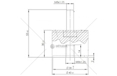 Silentblok výfuku m8/40x30 man l2000,m2000,m90 0068026_A
