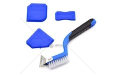 Silikonová stěrka s kartáčem, sada 4ks GEKO