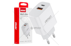 Síťová nabíječka PRO-09 USB+USB-C 20W Quick Charge 230V AMiO-02935