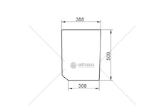 Sklo spodní levé - kouřové 53369041