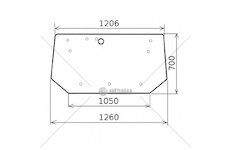Sklo zadní kouřové pro madlo 800mm 53369201