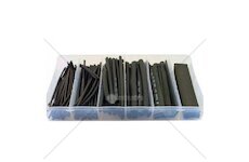 Smršťovací bužírky, černé, sada 100ks KRAFT&DELE