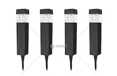 Solární zahradní svítidlo 40 x 6 x 6 cm, sada 4 ks KELTIN