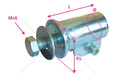 Spojka trubky blatníku FI42 L-100 M18 DOMAR DK8220