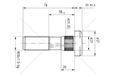 Šroub kolový m20x1,5x85x95 zn daf lf45, cf65 0257649_A