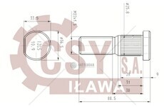Šroub kolový m22x1,5x82x90 fruehauf,smb, trailor 0012727_A