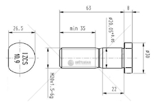 Šroub kolový MB M20*1,5*62 CSY AZME-0008