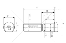 Šroub kolový MB M22*1,5*91 DL.GW.53MM CSY AZME-0003