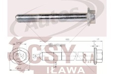 Šroub pera přední m20x2,5x155 volvo fh,fm, rvi 0151638_A