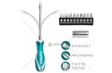 Šroubovák s hroty, sada 12ks, CrV TOTAL