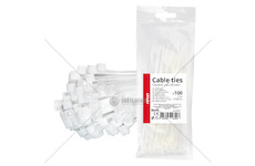 Stahovací pásky bílé 2,5×150 mm 100 ks AMiO-04306