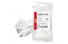 Stahovací pásky bílé 2,5 x 100mm 100ks AMiO-04305