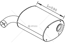 Střední-/zadní tlumič výfuku DINEX DIN28456