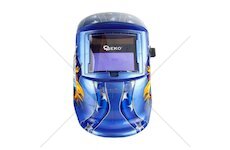 Svářečská kukla samostmívací modrá s plameny GEKO