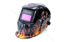 Svářečská kukla samostmívací s potiskem oheň a zbraň MAR-POL