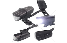 Světlo na kolo přední LED s dobíjením a zvonkem