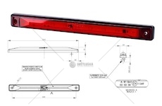 Svítilna poziční 12v/24v 0,1/0,7w 9xled červená, kabel 0,3m 0215334_A