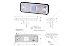 Svítilna poziční 12v/24v 0,4/0,7w led s odrazkou, bílá, gumová podložka, kabel 0,3m 0215321_A