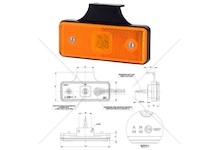 Svítilna poziční 12v/24v 0,4/0,7w led s odrazkou, oranžová, držák 90°, kabel 0,3m 0215314_A