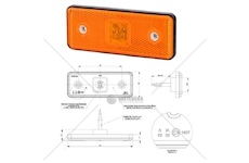 Svítilna poziční 12v/24v 0,4/0,7w led s odrazkou, oranžová, gumová podložka, kabel 0,3m 0215317_A