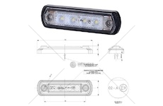 Svítilna poziční 12v/24v 0,5w/1w 4xled bílá, kabel 0,25m 0145436_A