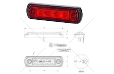Svítilna poziční 12v/24v 0,5w/1w 4xled červená, kabel 0,25m 0204674_A