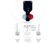 Svítilna poziční 12v/24v 0,8/1,6w 2xled č/b na gumě, kabel 0,25m 0054676_A