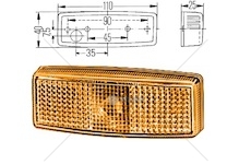 Svítilna poziční 12v/24v 5w 110x40x25 oranžová s odrazkou, t815 euro 0014229_A