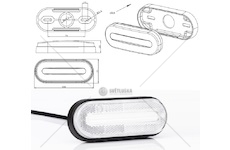 Svítilna poziční 12v/24v led bílá s odrazkou, kabel 0,25 m 0133188_A