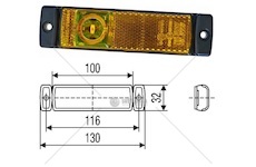Svítilna poziční 24v 1xled l/p oranžová, se světlem zpátečky, kabel 1,5m 0037910_A