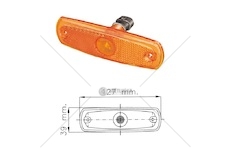 Svítilna poziční 24v/3w 39x127 oranžová 0025564_A