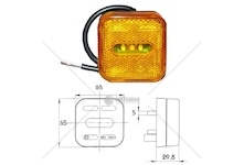 Svítilna poziční 24v 65x65x30 led oranžová s odrazkou a kabelem 0,5m man 90187001_A