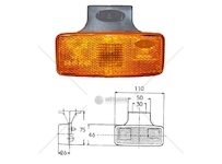 Svítilna poziční boční 12v/24v 110x75x26 oranžová s držákem 40146001_A