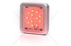 Svítilna poziční boční LED čtvercová 12-24V červená WAS W122/984