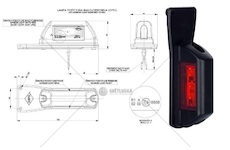 Svítilna poziční p 12v/24v 0,8/1,6w 6xled č/b na gumě, kabel 0,5m 0215349_A