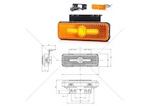Svítilna poziční s odrazkou 12v/24v led oranžová, závěsná s držákem 90°, kabel 24 cm 0461044_A