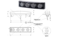 Svítilna poziční střešní 12v/24v 0,5/1w 4xled bílá, kabel 0,25m scania 0141676_A
