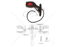 Svítilna poziční - tykadlo l 12v/24v led č/b/o, kabel 0,4m 0181095_A