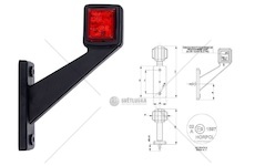 Svítilna poziční - tykadlo p 12v/24v 0,5/1w led č/b krátká, kabel 0,4m 0147577_A