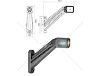 Svítilna poziční - tykadlo p 24v led č/b/o, kabel 0,5m se zástrčkou easyconn 90° 0176380_A