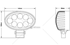 Svítilna pracovní 8 LED 3W 143X125X60MM JGL JFW080