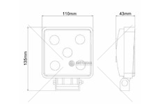 Svítilna pracovní čtvercová 5 LED 5X3W  JG-W051-F