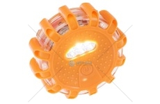 Svítilna výstražná LED magnetická, 9 funkcí - 15 LED - bateriová oranžová