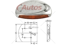 Svítilna výstražná plošiny zadního čela 125x19,5 w5w oranžová 0096768_A