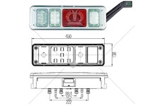 Svítilna zadní 7-dílná p easyconn ng full led s trojúhelníkem a tykadlem schmitz, krone 0230634_A
