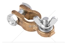 Svorka bateriová mosaz - s motýlkem