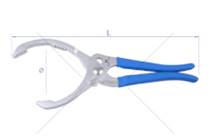  Nastavitelné kleště na olejový filtr Nastavitelné velikosti od 60 do 140 mm Vroubkované čelisti zajišťují pevné uchopení