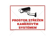 Tabulka - Prostor střežen kamerovým systémem, plastová tabulka 297x210mm