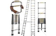 Teleskopický žebřík 4,4 m, 150 kg, hliníkový - GEKO